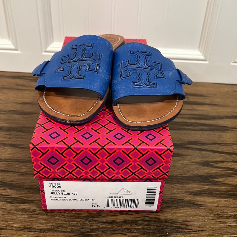 Tory Burch Jelly Blue Sandals